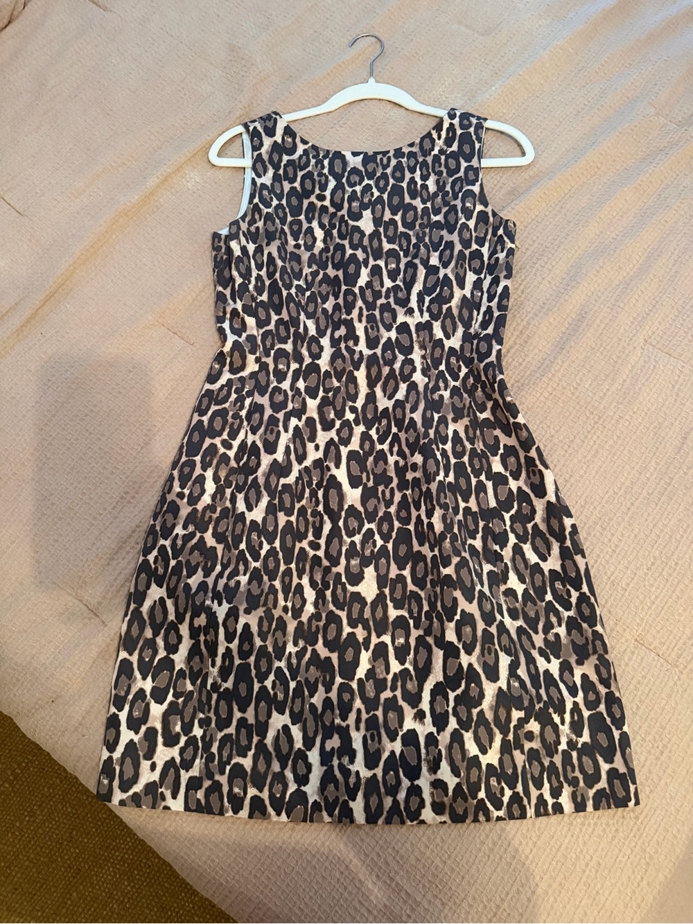 Kate Spade New York Leopard Print Fit & Flare Cocktail Dress V-Back Size 4